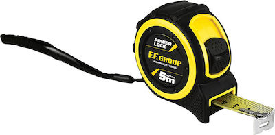 F.F. Group Power Lock Tape Measure with Auto-Rewind 25mm x 5m