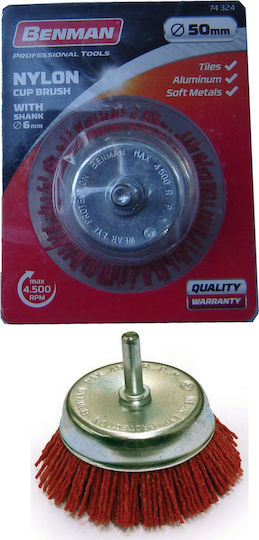 Benman 74324 Nylon Brush Bell for Drill 50mm