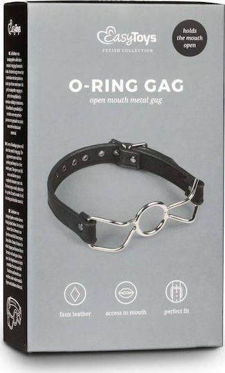 Easytoys Metal O-Ring Mouth Gag Φίμωτρο σε Μαύρο Χρώμα
