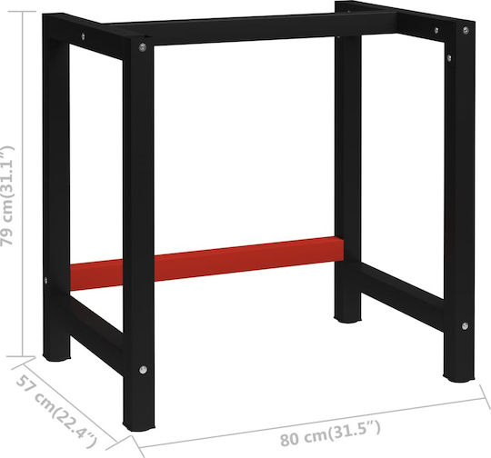 vidaXL Desk Base made of Metal Black - Red 80x57x79cm