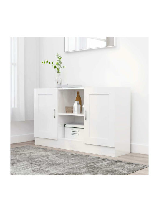 Sideboard Wooden Glossy White 120x30.5x70cm