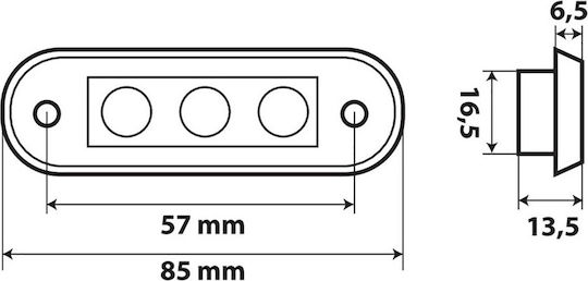 Lampa Φως Όγκου Φορτηγού 80X22cm 1τμχ 24V - Πορτοκαλί L9700.6