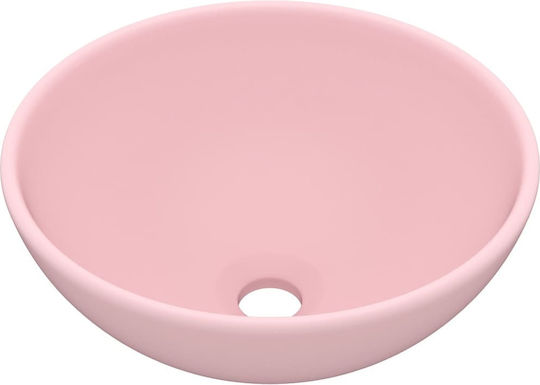 vidaXL Επικαθήμενος Νιπτήρας Κεραμικός 32.5x32.5x14cm Ροζ