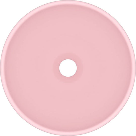vidaXL Επικαθήμενος Νιπτήρας Κεραμικός 32.5x32.5x14cm Ροζ