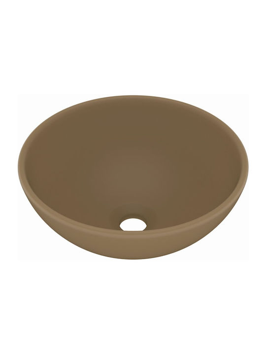 vidaXL Countertop Sink Ceramică 32.5x32.5cm Bej