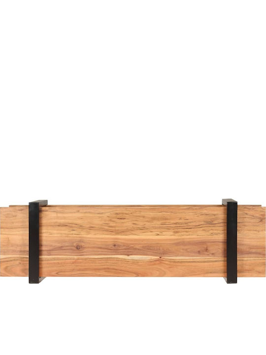 TV Stand from Metal & Solid Wood Acacia L130xW40xH40cm