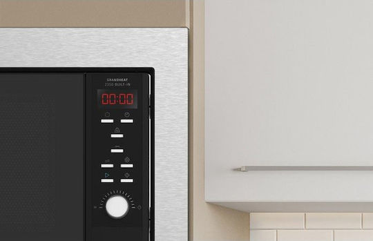 Cecotec Grandheat 2350 Steel Black Εντοιχιζόμενος Φούρνος Μικροκυμάτων με Grill 23lt Μαύρος