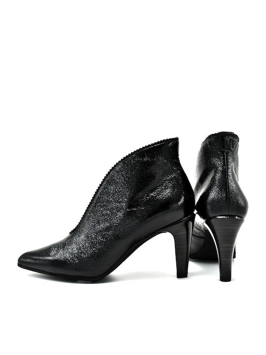 Women's Patent Leather Ankle Boots Black