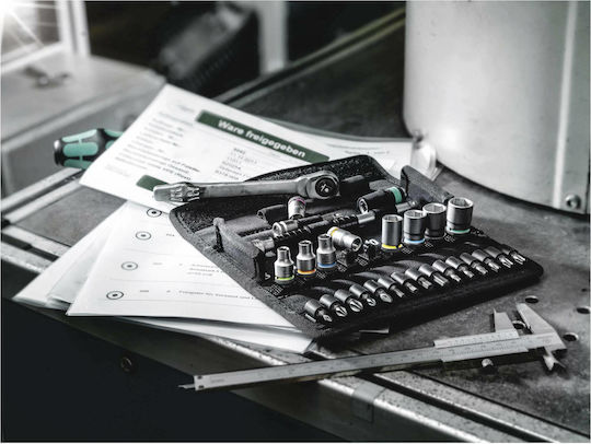 Wera 8100 SA 10 Metal Ratchet Set Set de chei tubulare și clichet 1\4" 28buc