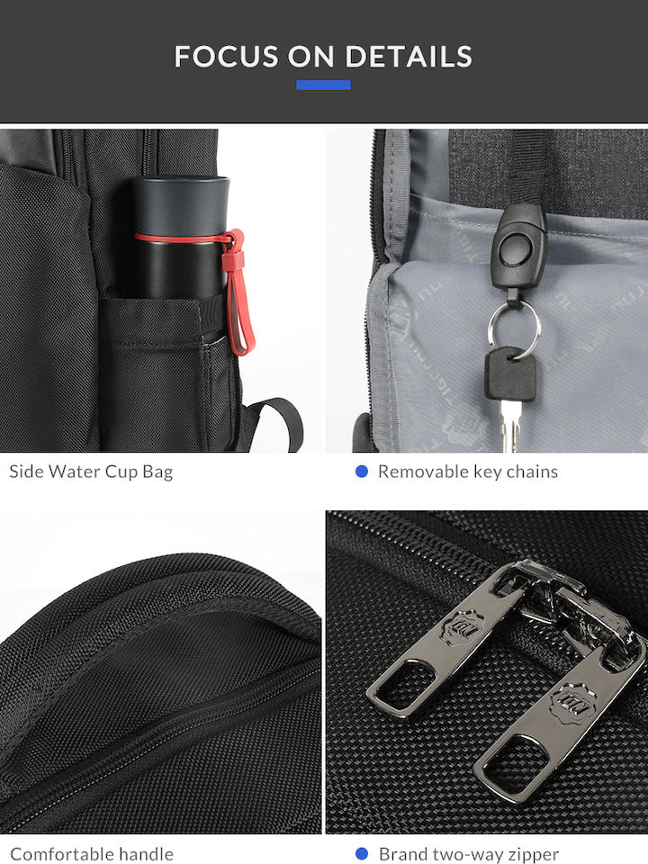 Tigernu T-B3906 Waterproof Backpack for Laptop 15.6" with USB Port in Blue Color