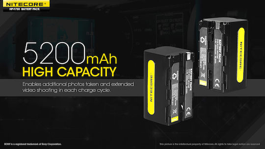 NiteCore Батерия за видеокамера NP-F750 9060110790 Литиево-йонна Li-ion