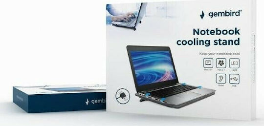 Gembird Cooling Pad για Laptop έως 15" με 1 Ανεμιστήρα και Φωτισμό (NBS-1F15-04)