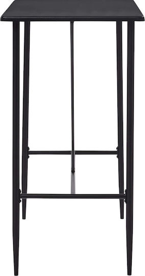 Outdoor Bar Free Standing Table with Wood Surface and Metal Frame Black 120x60x110cm