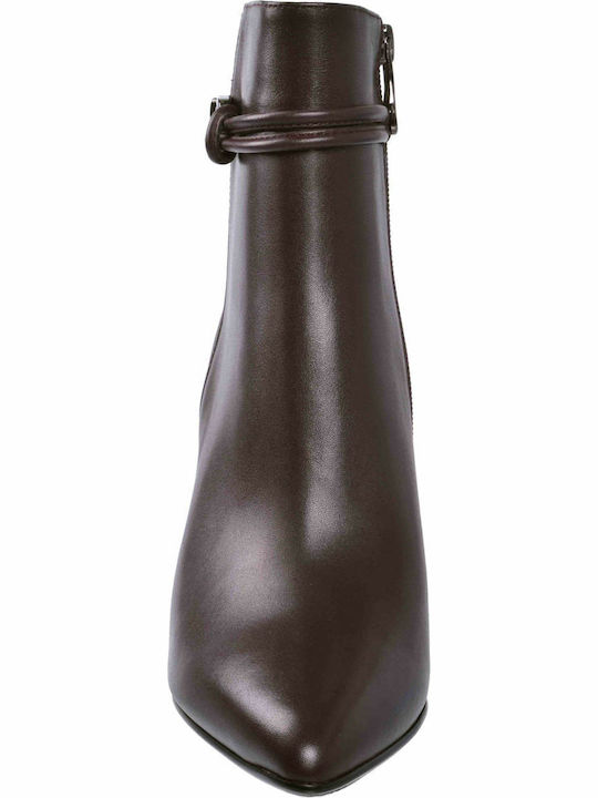 AMQ12-90B Ghete Dama Din Piele Ankle Boots Maro