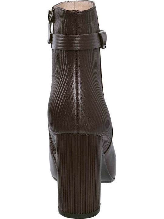 AMQ12-90B Ghete Dama Din Piele Ankle Boots Maro