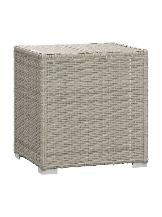 Liegestuhl-Bett Einzel Rattan mit Kissen Grey mit Tisch 3Stück 195x60x31cm.