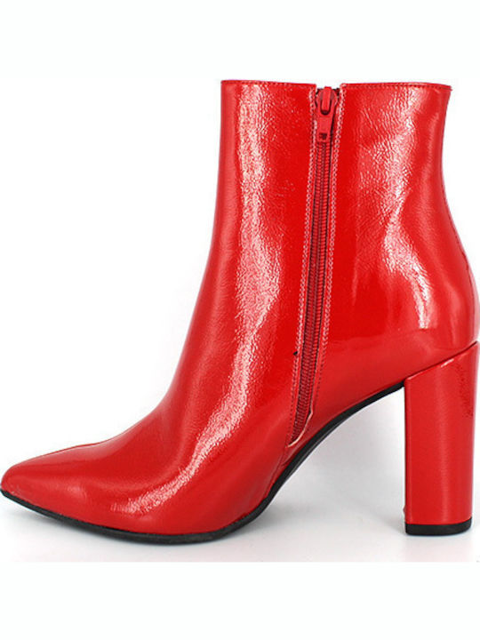 1717 Stiefeletten Damen aus Lackleder Rot
