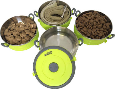 Healthy Human On The Go Pet Bento Stainless Bowls Dog Food & Water Green 450ml HH-SOB32