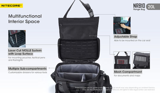 NiteCore Range Bag NRB10 Militärische Tasche Umhängetaschen aus Polyester Schwarz 20Es