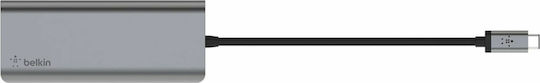 Belkin Connect USB-C Docking Station με HDMI 4K PD Ethernet Γκρι