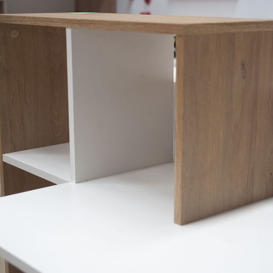 Birou Deskho Din Lemn Cu Birou Alb / Natural 149x50x105cm