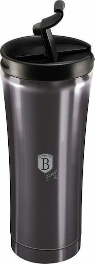 Berlinger Haus Steel Coffee Mug Glass Thermos Stainless Steel 500ml Black with Mouthpiece