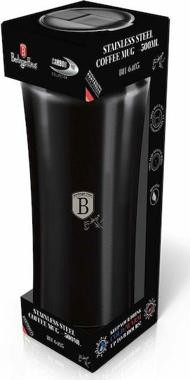 Berlinger Haus Steel Coffee Mug Glass Thermos Stainless Steel 500ml Black with Mouthpiece