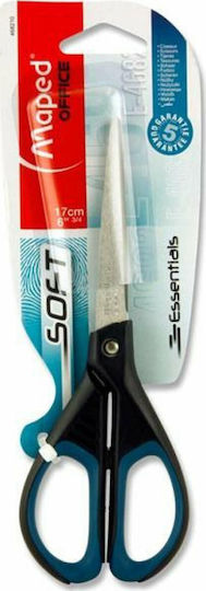 Maped Essentials Soft Scissors for Crafts 17cm with Metallic Blade Black 1pcs