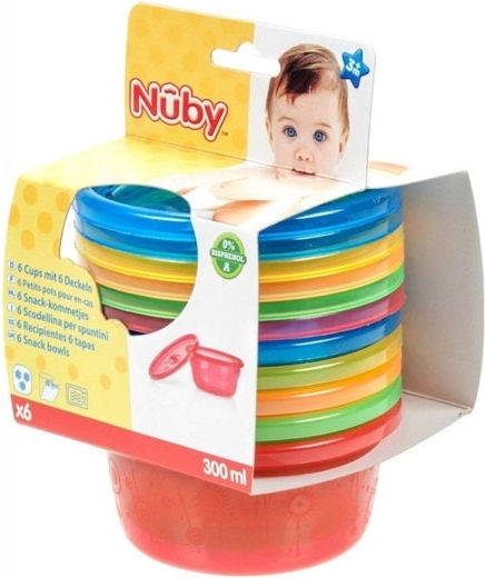 Nuby Παιδικό Μπωλ Φαγητού από Πλαστικό Πολύχρωμο 6τμχ