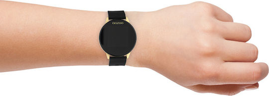 Oozoo Q00120 Stainless Steel 43mm Smartwatch with Heart Rate Monitor (Gold / Black)