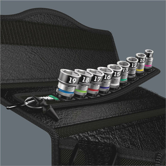 Wera Căpăcei Hexagonali cu Patrat de Prindere 3/8" Set 10buc