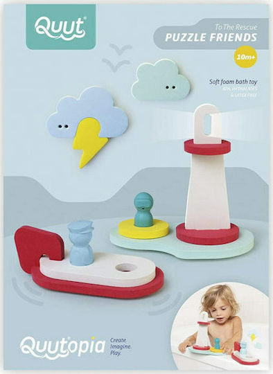 Quut Schaumpuzzle Leuchtturm und Boot Badeboote für 10++ Monate