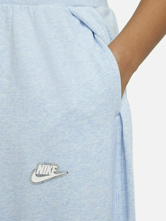 Sportswear French Terry Women's Wide Sweatpants Light Blue