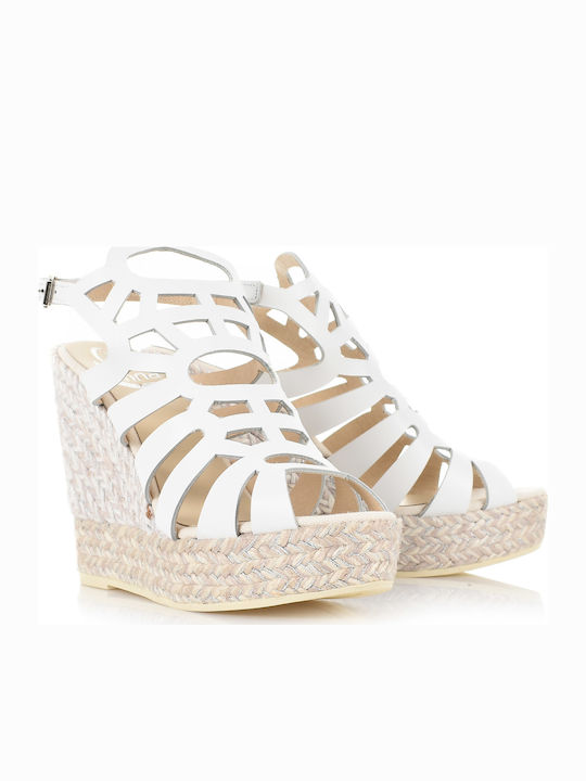 Kanna Women's Leather Platform Shoes White