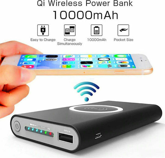 Qi Wireless Power Bank 8000mAh с USB-A порт Черен