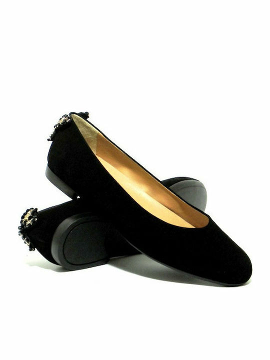 Mourtzi Wildleder Damen Ballerinas in Schwarz Farbe