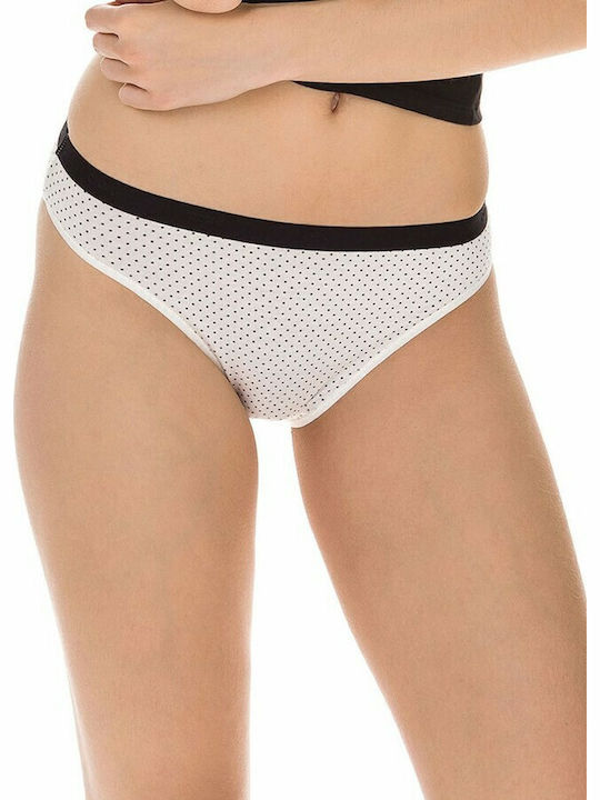 Les Pockets D4C17-21 Βαμβακερά Women's Slip 3Pack Black/Ecru
