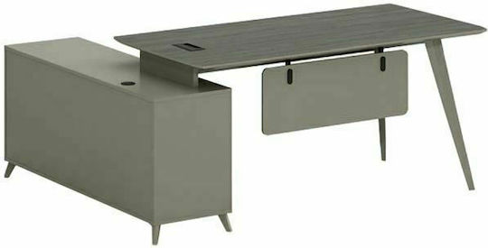 Γωνιακό Επαγγελματικό Γραφείο Lux Series 180x140x75εκ. Σταχτί