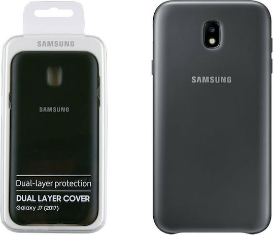 Samsung Dual Layer Cover Back Cover Σιλικόνης Μαύρο (Galaxy J7 2017)
