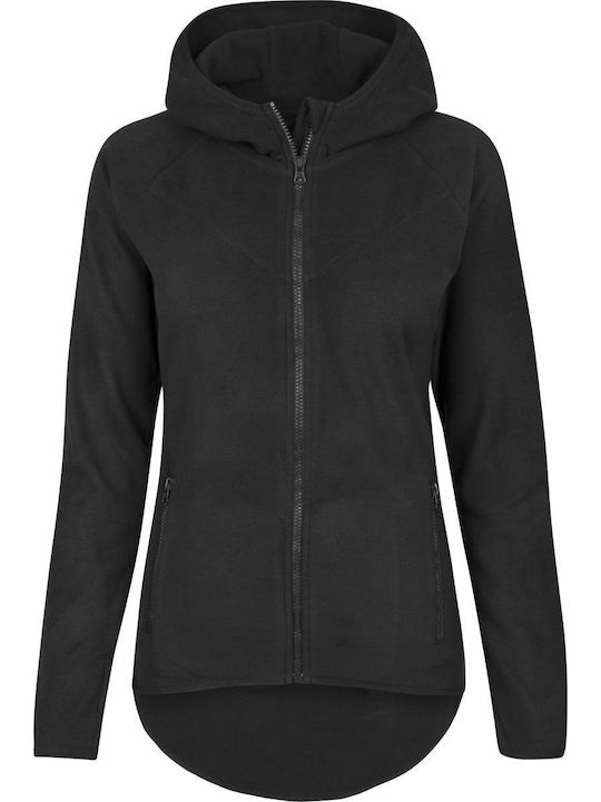 Fleece Damen Jacke in Schwarz Farbe