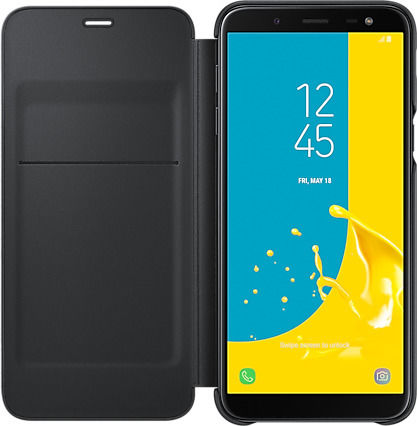 Samsung Buchen Sie Synthetisches Leder Schwarz (Galaxy J6)