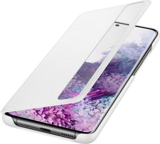 Samsung Clear View Cover Book Piele artificială / Plastic Alb (Galaxy S20+)