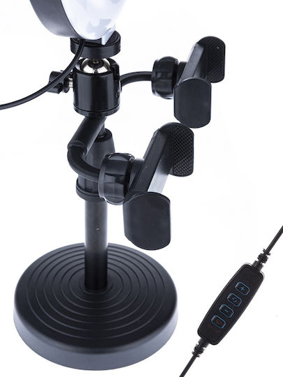 LED Ringlichter Ständer mit 2 Handyhaltern Ringlicht 15cm 3000 - 6000K mit Desktop Ständer/Halterung und Handyhalter