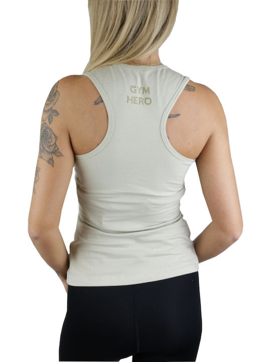 Gymhero Tank Top Women's Athletic Blouse Sleeveless Beige