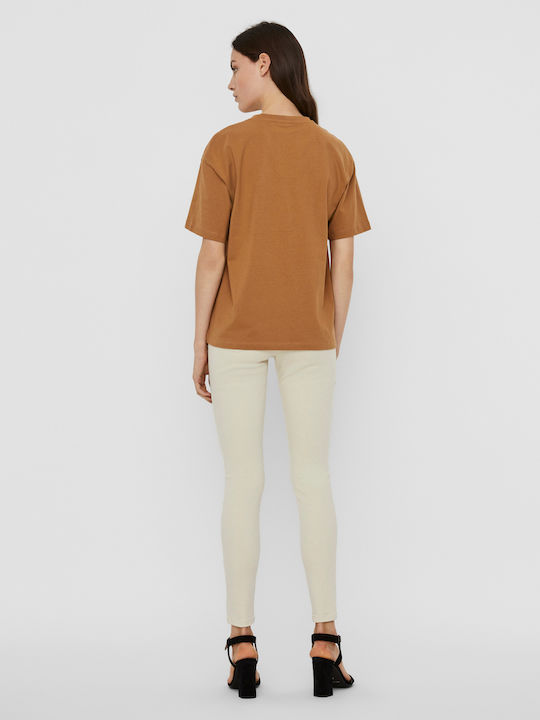 Vero Moda Γυναικείο T-shirt Καφέ