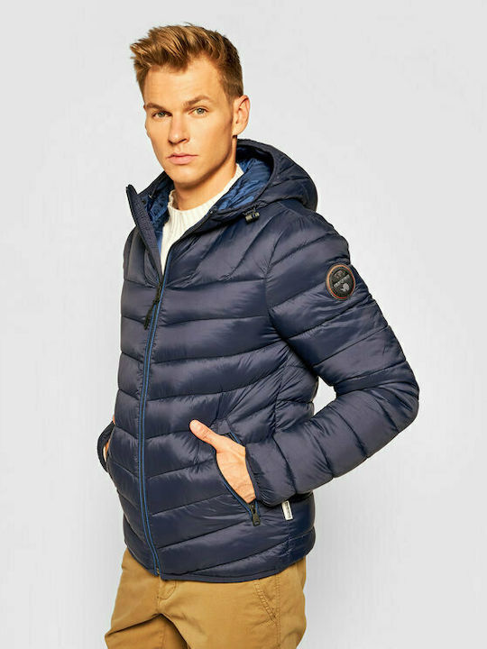 Aerons H Herren Winter Jacke Puffer Marineblau