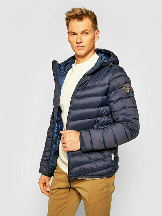 Aerons H Herren Winter Jacke Puffer Marineblau