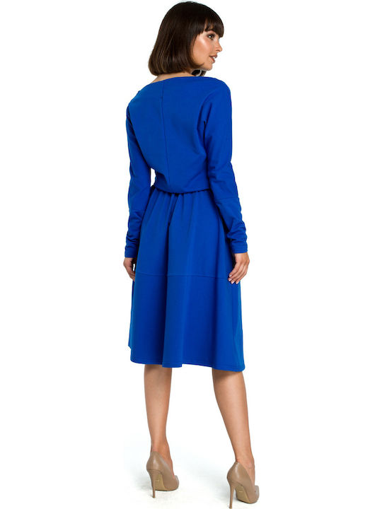 BeWear B087 Midi Kleid Blau