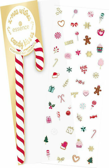 Essence Stickers with Design,art stickers for Nails X-mas Wishes Candy Kisses Scented Nail Stickers 01 Too Cute To Be True! 50pcs