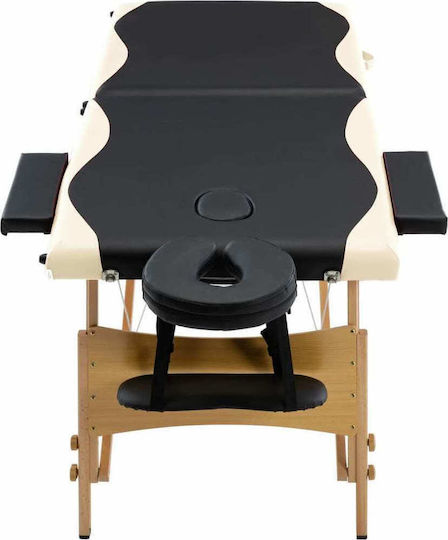 vidaXL 2 Positions Wooden Portable/Folding Massage and Physiotherapy Bed 191x70cm 2 Positions